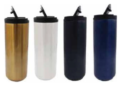 Stainless tumblers with straw lids