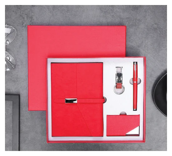 Red notebook gift set